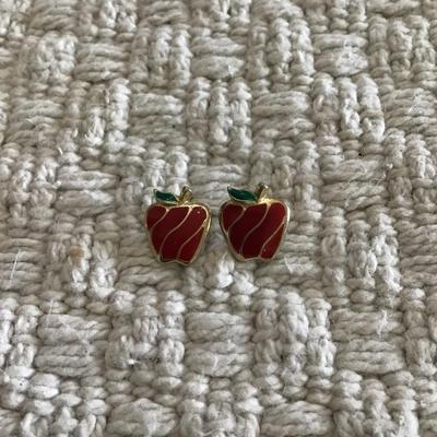 Cute apple stud earrings