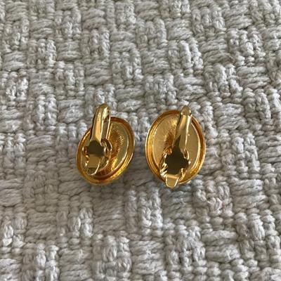 Faux stone clip-on earrings