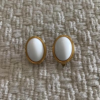 Faux stone clip-on earrings