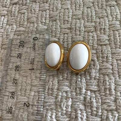 Faux stone clip-on earrings