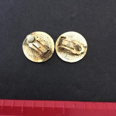 Vintage coin, circular clip on earrings