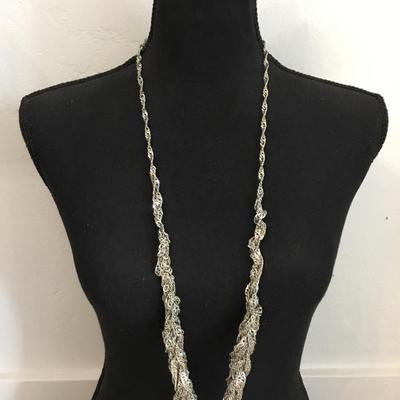 Very nice Silvertone statement chain necklace