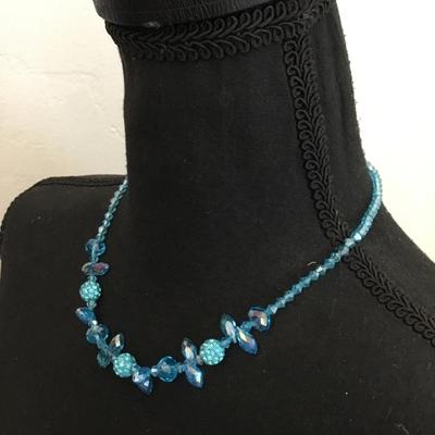 Beautiful blue crystal necklace