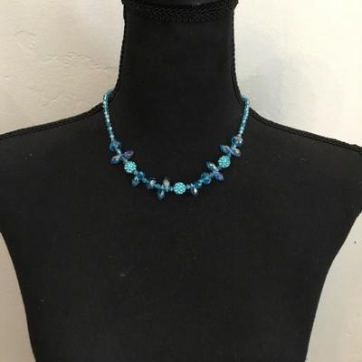 Beautiful blue crystal necklace