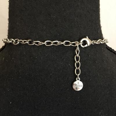 Alfani Beautiful Silvertone multi layered statement necklace