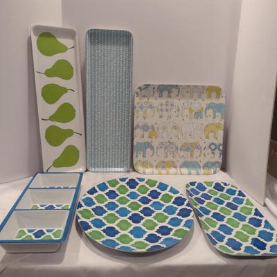 Collection of Melamine Serving Plates/Platters