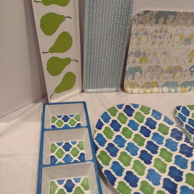Collection of Melamine Serving Plates/Platters