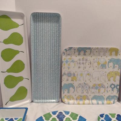 Collection of Melamine Serving Plates/Platters