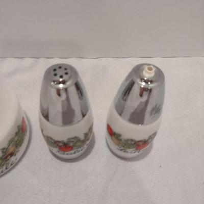 Vintage Gemco'Spice of Life' Pattern Table Ware- Oil Dispenser, Sugar Dispenser, Salt and Pepper Shakers