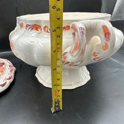 Mid Century Soup Tureen with Ladle And Underplate