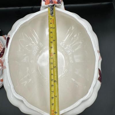 Mid Century Soup Tureen with Ladle And Underplate