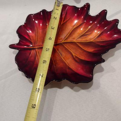 Leaf Shaped Side/Dessert Plates- Approx 9" x 7 1/2"- Nine Pieces
