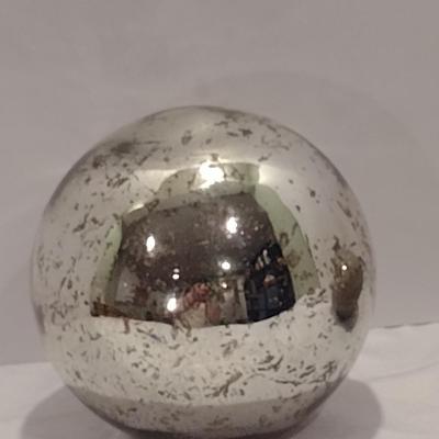 Small, Mercury Glass Gazing Ball- Approx 8" in Diameter