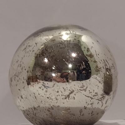 Small, Mercury Glass Gazing Ball- Approx 8" in Diameter
