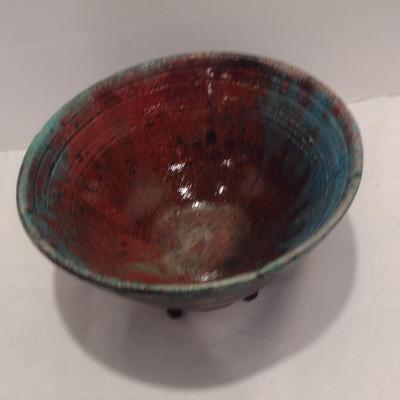 Collection of Glazed Pottery Dishes and Vase