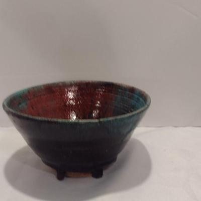 Collection of Glazed Pottery Dishes and Vase