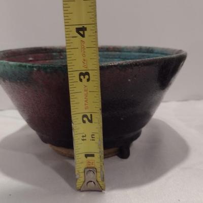 Collection of Glazed Pottery Dishes and Vase