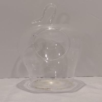 Glass, Apple Shaped Terrarium- Perfect for Air Plant- Approx 7 1/2" Tall