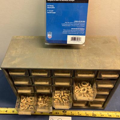 Organizer Full of Wooden Letters