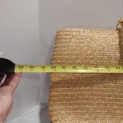 Jennifer Moore Oversized Straw Bag with Bamboo Design Handles