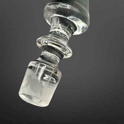 Vintage Etched Glass 8” Decanter with Stopper – Grape & Vine