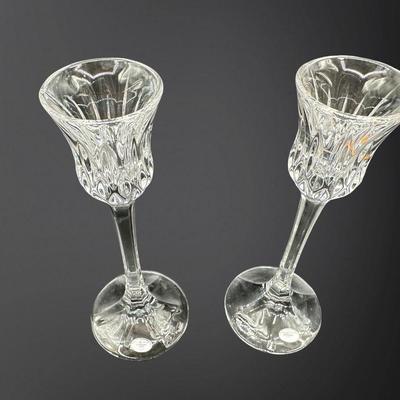 Pair of Gorham Crystal Cordial Glasses or Candle Holders