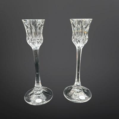 Pair of Gorham Crystal Cordial Glasses or Candle Holders