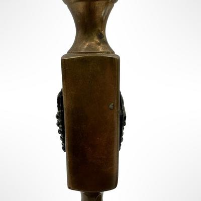 Pair of Brass Candlesticks with Grape Motif