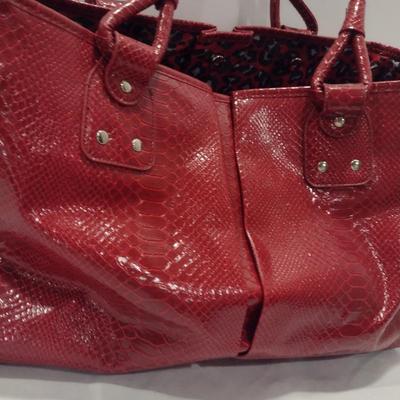 Elizabeth Arden Faux Leather Alligator Texture Large Tote Bag