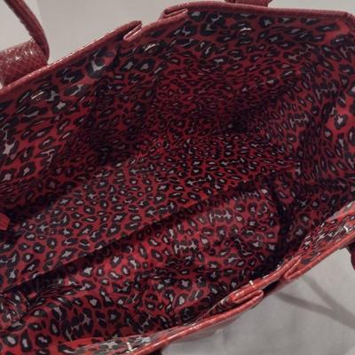 Elizabeth Arden Faux Leather Alligator Texture Large Tote Bag