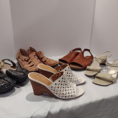 Collection of Ladies Shoes- Assorted Makers: Alegria, Clark's, Madeline, Franco Sarto - Approx Sixe 8 1/2
