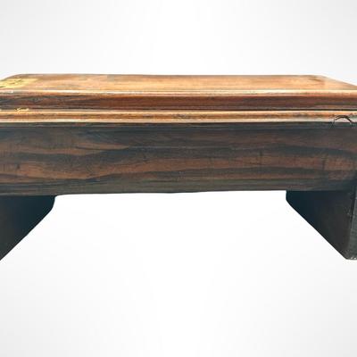 Vintage Slant-Top Wooden Lap Desk with Storage