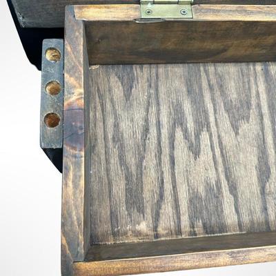 Vintage Slant-Top Wooden Lap Desk with Storage