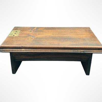 Vintage Slant-Top Wooden Lap Desk with Storage
