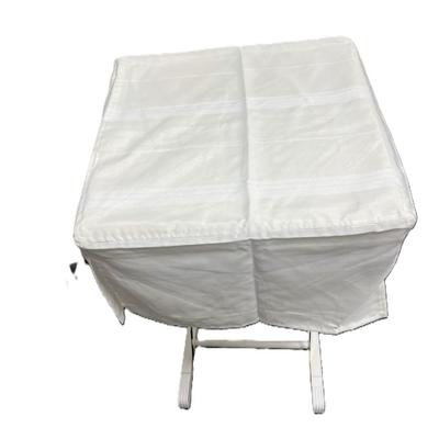 Sale Photo Thumbnail #360: 4 Folding Tray tables with storage stand, and  table cloths   
Great for tv tables, trade shows, craft fairs, etc.
The tables are vey sturdy, whitewash.  Excellent condition
Retails at $200