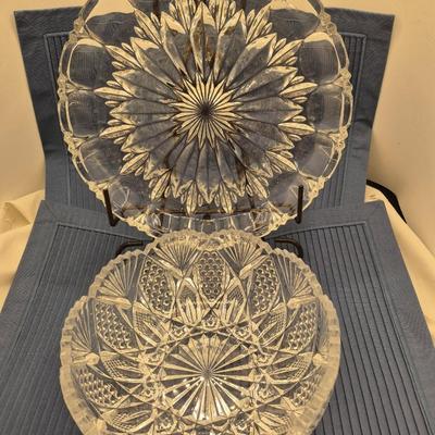 Sale Photo Thumbnail #406: Cut glass bowl, American Brilliant  
Leaded glass plate  1 inch deep x 11 inch diameter
excellent condition