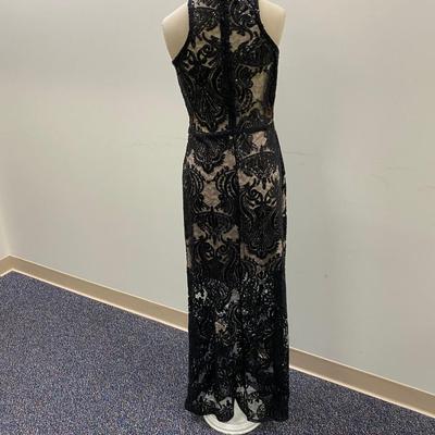 Sale Photo Thumbnail #444: Lace cut-out dress, halter neck, zipback closure
Nude lining, Size S/M     Brand Peace & Chaos 
Good condition, 1 original owner