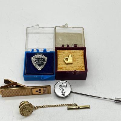 LOT 25J: Vintage RCA Pins - Including One Sterling - and Gold Filled Tie Clip