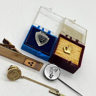 LOT 25J: Vintage RCA Pins - Including One Sterling - and Gold Filled Tie Clip
