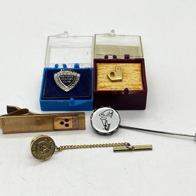 LOT 25J: Vintage RCA Pins - Including One Sterling - and Gold Filled Tie Clip