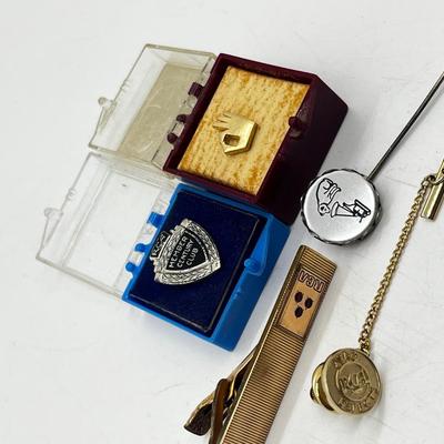 LOT 25J: Vintage RCA Pins - Including One Sterling - and Gold Filled Tie Clip