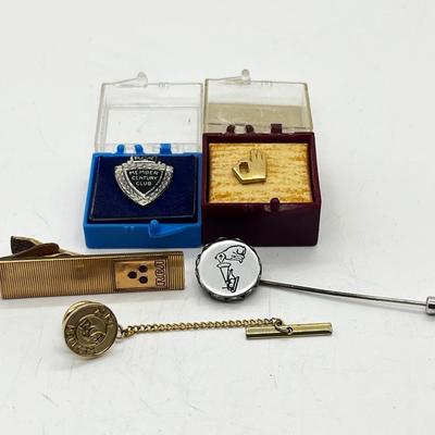 LOT 25J: Vintage RCA Pins - Including One Sterling - and Gold Filled Tie Clip