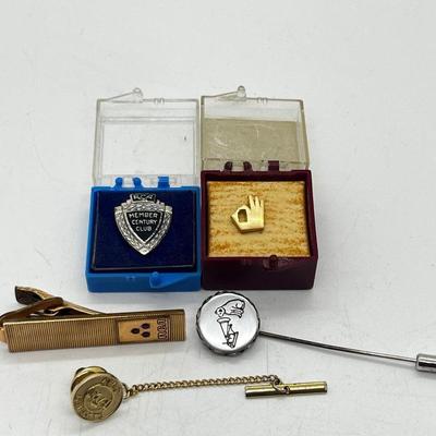 LOT 25J: Vintage RCA Pins - Including One Sterling - and Gold Filled Tie Clip