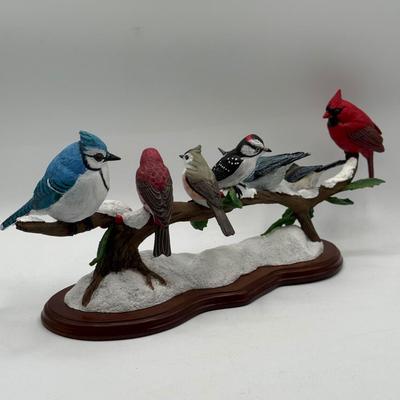 LOT 45D: Danbury Mint "Winter Gathering" Bird Figurine Display