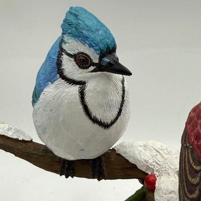 LOT 45D: Danbury Mint "Winter Gathering" Bird Figurine Display