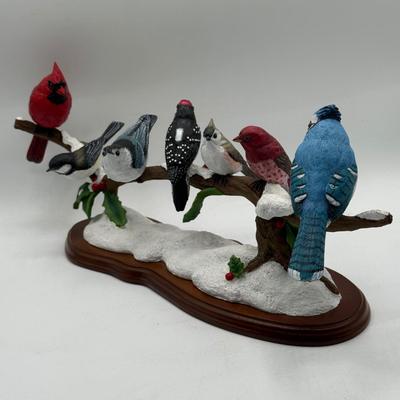 LOT 45D: Danbury Mint "Winter Gathering" Bird Figurine Display