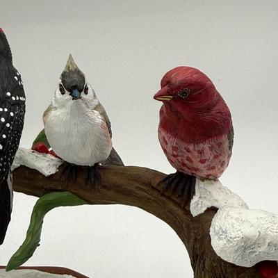 LOT 45D: Danbury Mint "Winter Gathering" Bird Figurine Display
