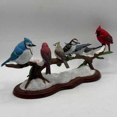 LOT 45D: Danbury Mint "Winter Gathering" Bird Figurine Display