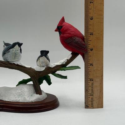 LOT 45D: Danbury Mint "Winter Gathering" Bird Figurine Display