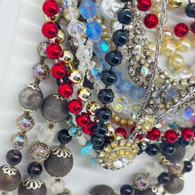 LOT 68J: Costume Jewelry Collection - Beaded Necklaces, Earrings and More